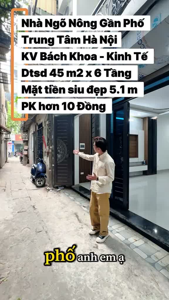 Nhà gần Bách Khoa - Kinh Tế - Xây Dựng – 45m² x 6 Tầng Thang Máy