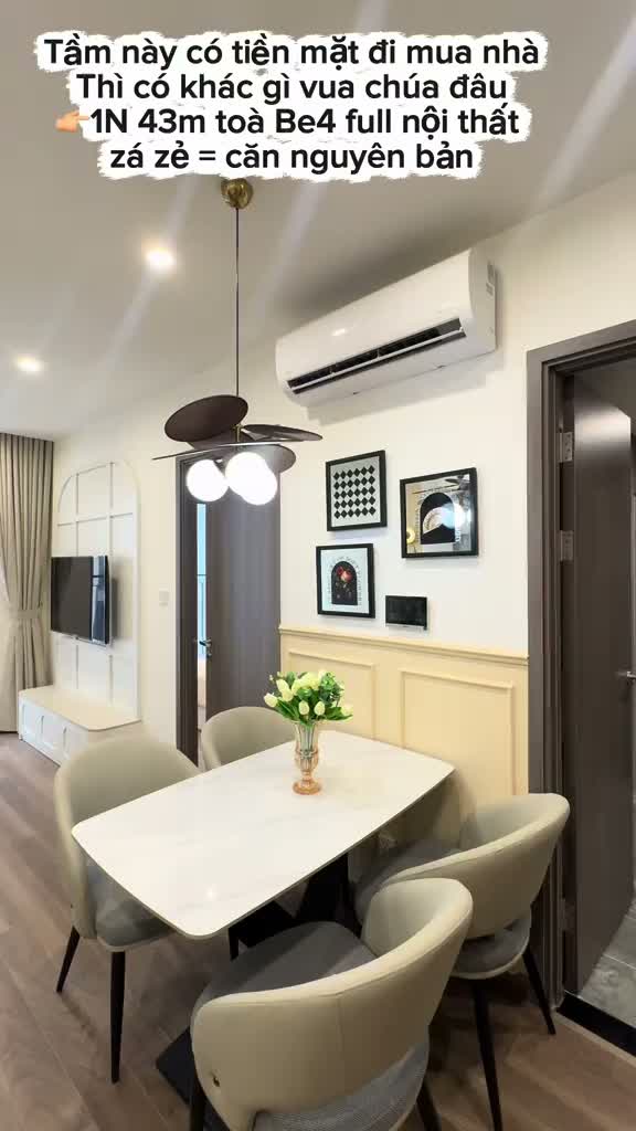 1N 43m2 full đồ đẹp mới tinh Zá zẻ = căn nguyên bản  Tầng trung đẹp