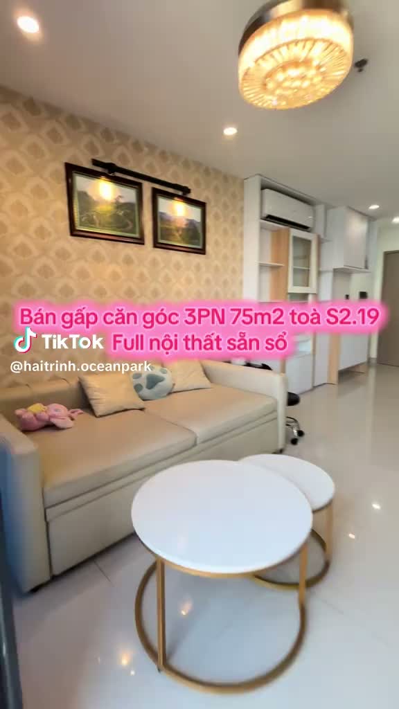 Sapphire - Vinhomes Ocean Park Bán gấp căn góc 3PN 75m2 toà S2.19 sẵn sổ