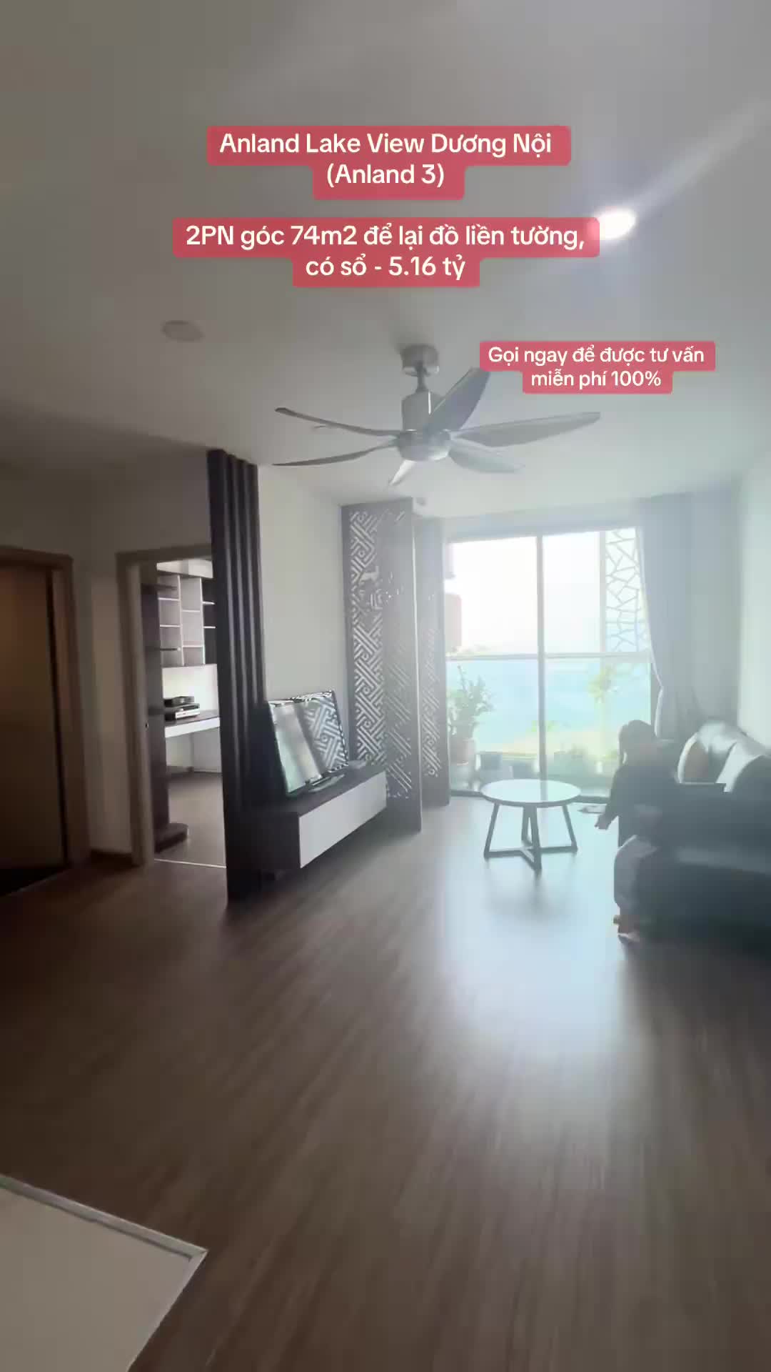 Căn hộ Anland Lake View, 2 PN 74 m²
