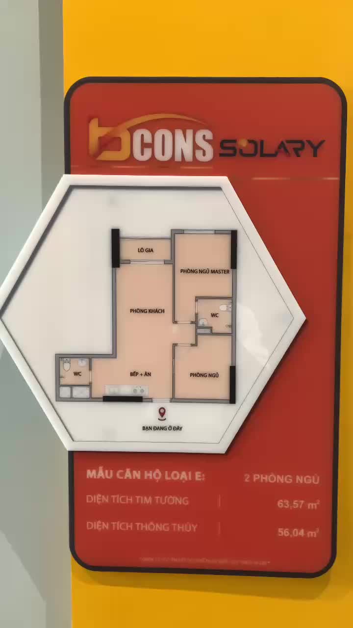 Căn hộ Bcons Solary, 2 PN 64 m²