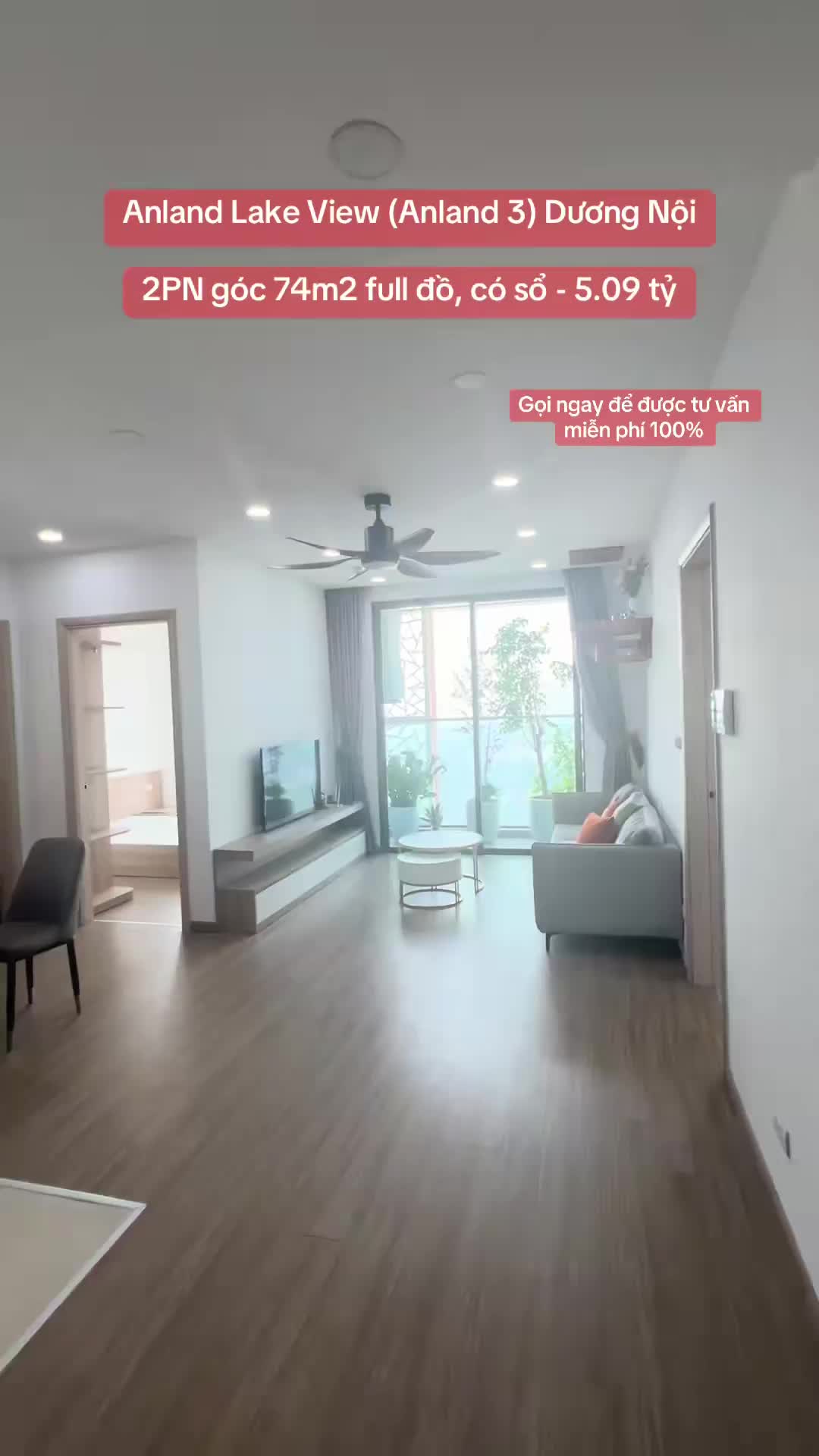 Căn hộ Anland Lake View, 2 PN 74 m²