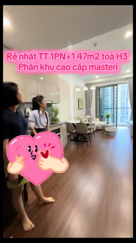 Nhanh tay các bác ơi căn 1PN+1, 47m2 toà H3 full đồ Masteri Waterfront
