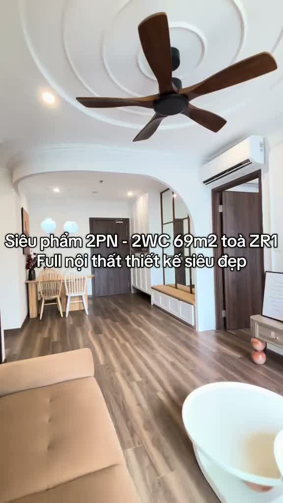 Căn 2PN - 2WC 69m2 thiết kế giấu bếp full nội thất đẹp mới tinh The Zurich