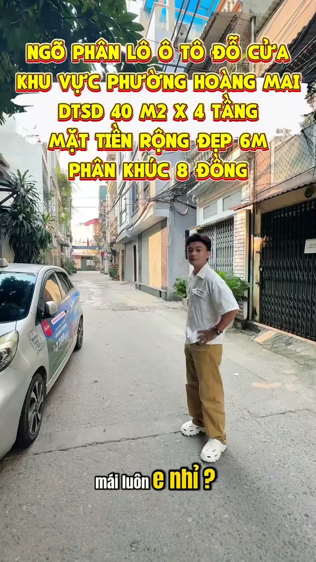 Nhà phân lô Hoàng Mai – 40m² x 4 tầng – Lô góc mặt tiền 6m – Ô tô đỗ cửa