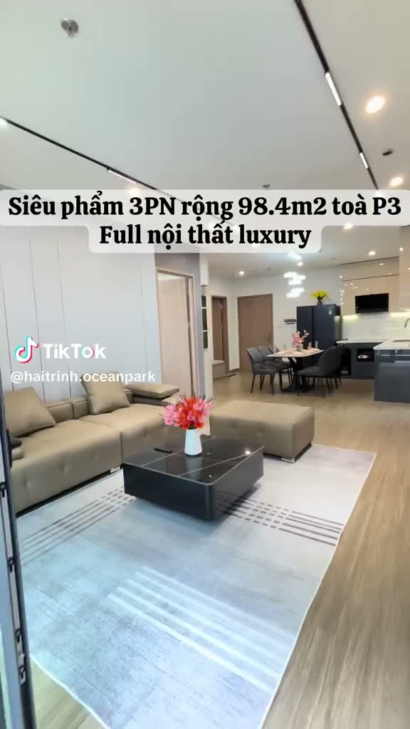 Pavilion - Vinhomes Ocean Park, Siêu phẩm 3PN 98.4m2 toà Premium full đồ