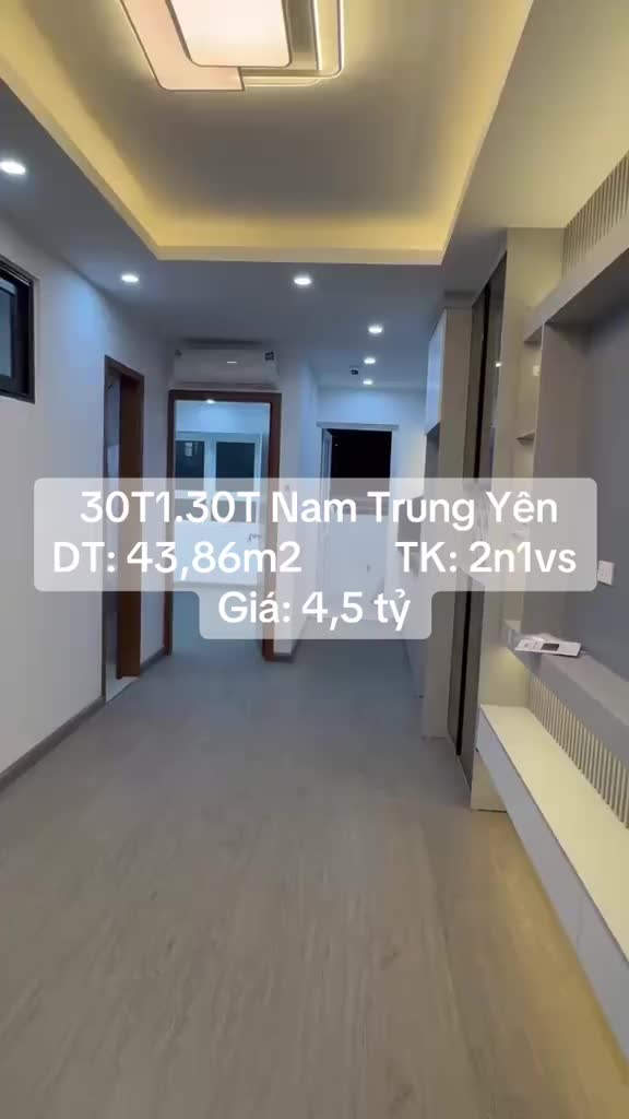 Căn hộ Chung cư 30T1, 30T2 - KĐT Nam Trung Yên, 2 PN, 43.86 m²