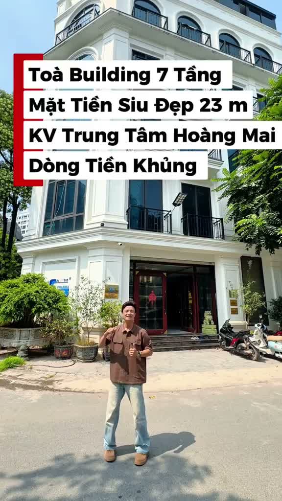 Tòa Nhà Building 7 Tầng Hoàng Mai – 150m² x 3 Mặt Tiền Rộng 23m