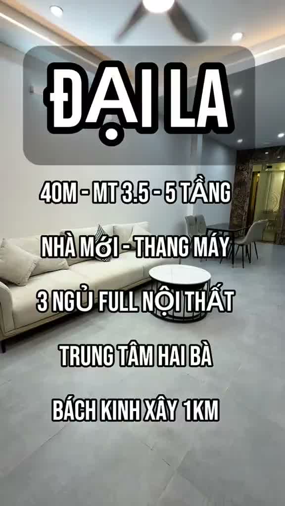 ĐẠI LA - TRẦN ĐẠI NGHĨA  40M - MT 3.5 - 5 TẦNG