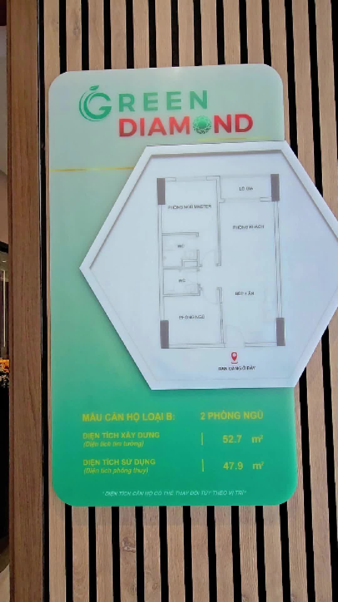 Căn hộ Bcons Green Diamond, 2 PN 66 m²