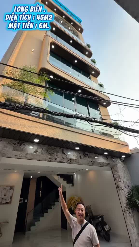 Nhà Long Biên – 45m² x 7 Tầng Xây Mới – Thiết Kế Duplex Thông Tầng