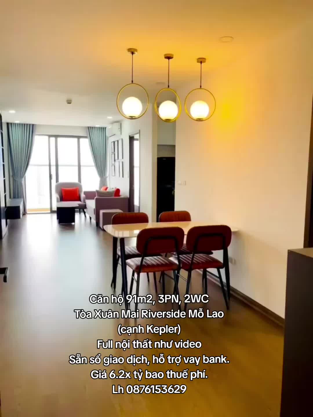 Căn hộ Xuân Mai Riverside, 3 PN, 91 m²